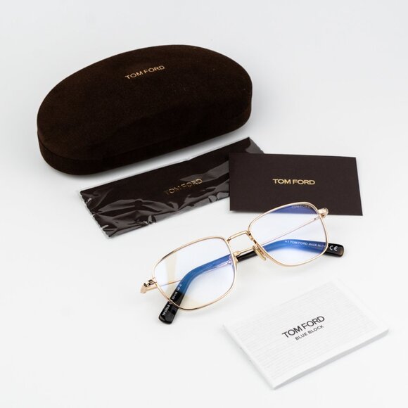 Tom Ford Men Eyeglasses Shiny Rose Gold Demo Square FT5748 028 BRAND NEW - Picture 9 of 9